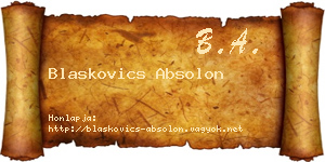 Blaskovics Absolon névjegykártya